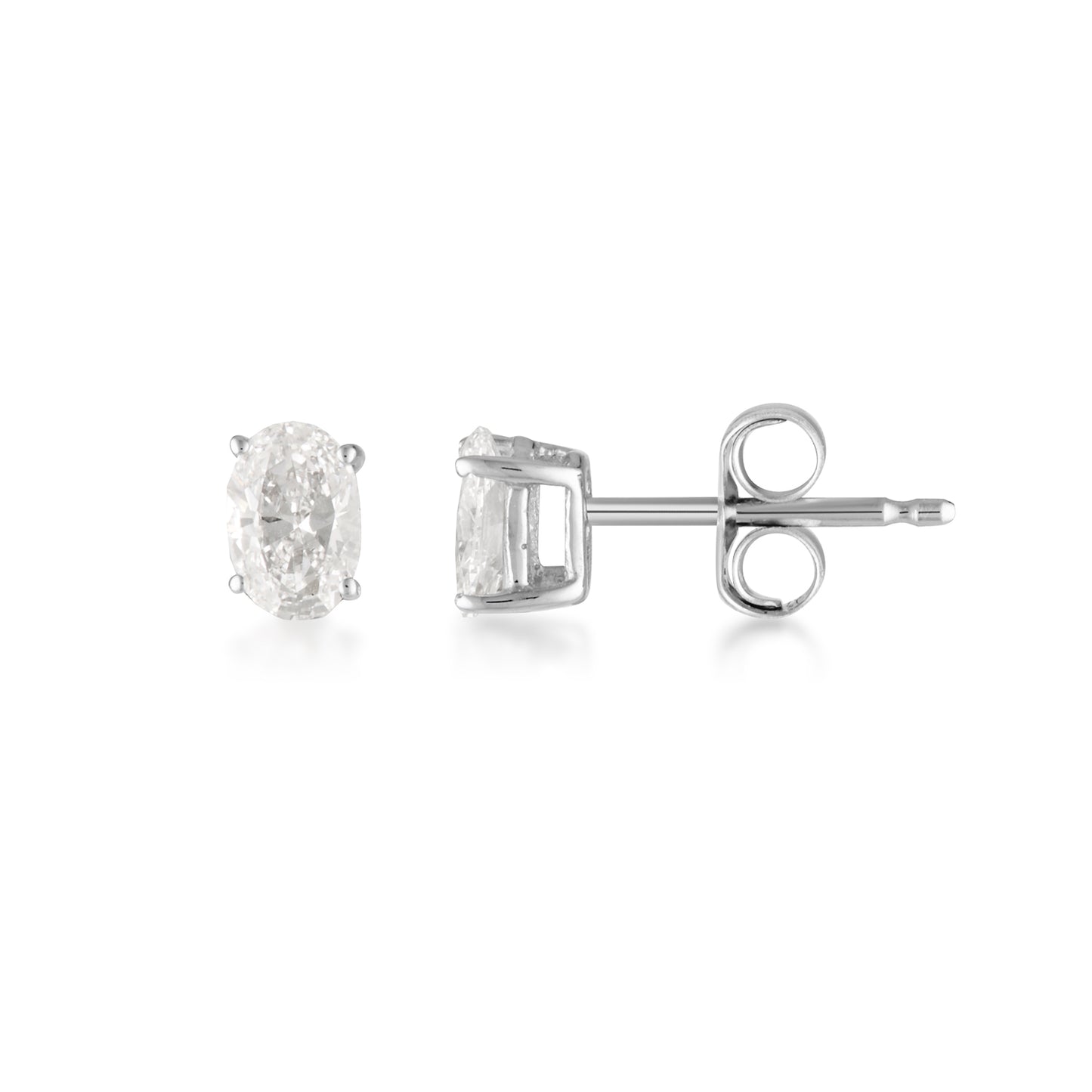 Lab Grown Diamond Oval Stud – White Gold