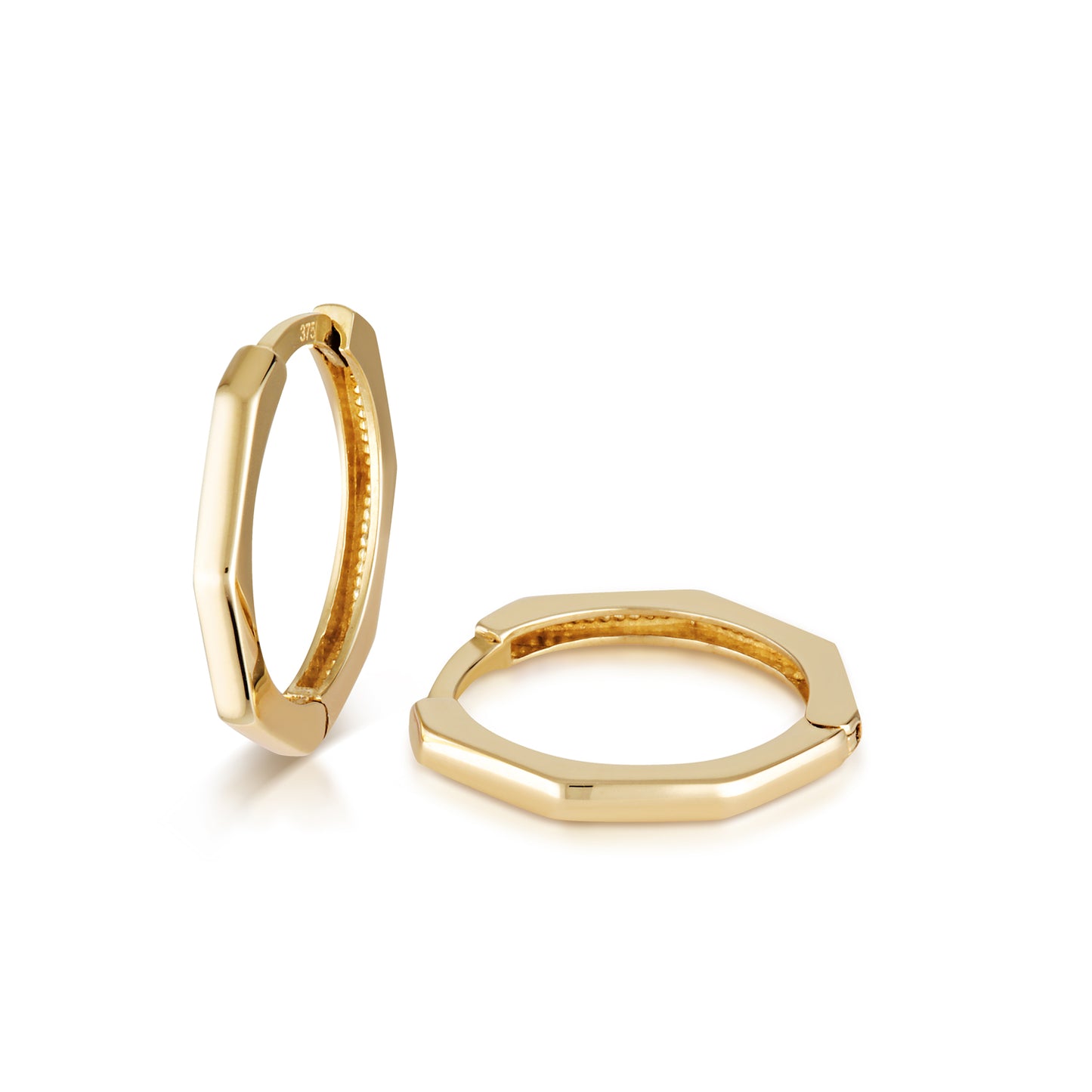 Heptagon Huggies – Yellow Gold