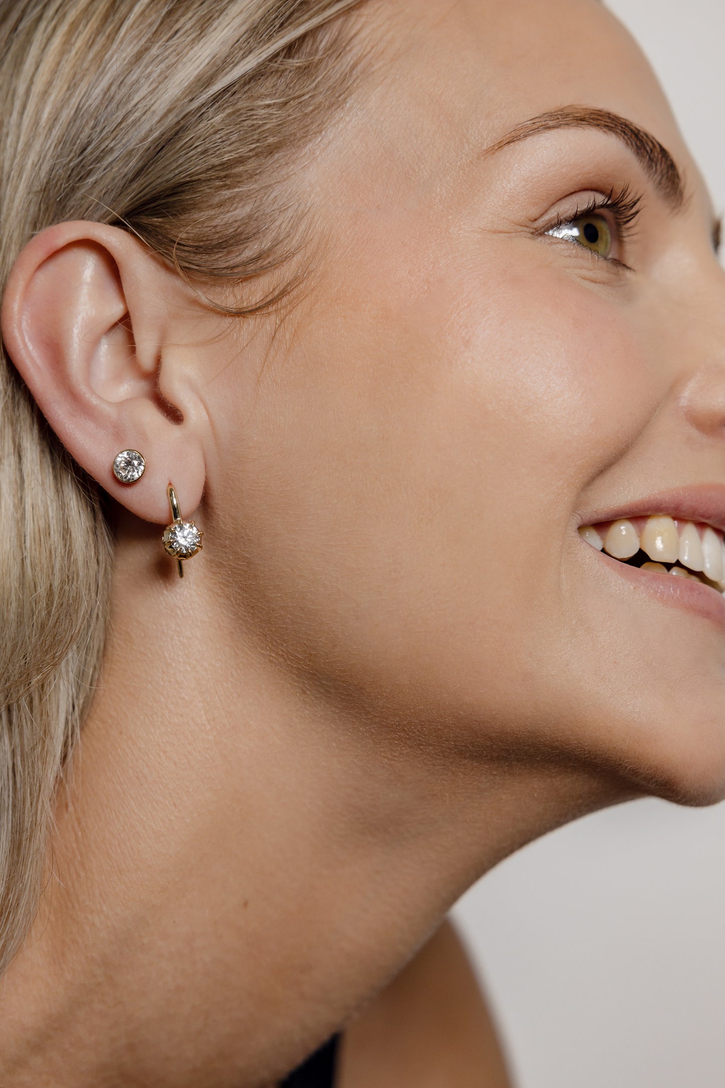 Lab Grown Diamond Bezel Stud Earrings – Yellow Gold